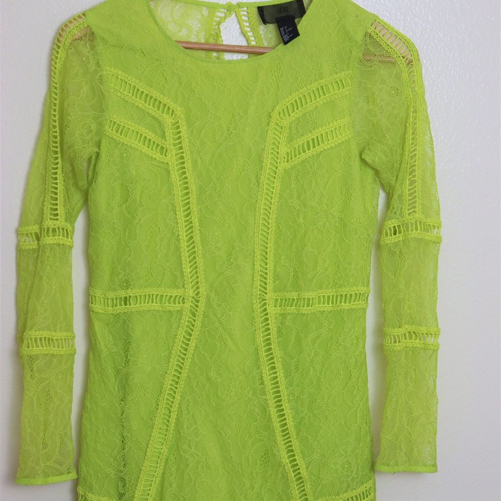 Neon Yellow Lace H&M Dress